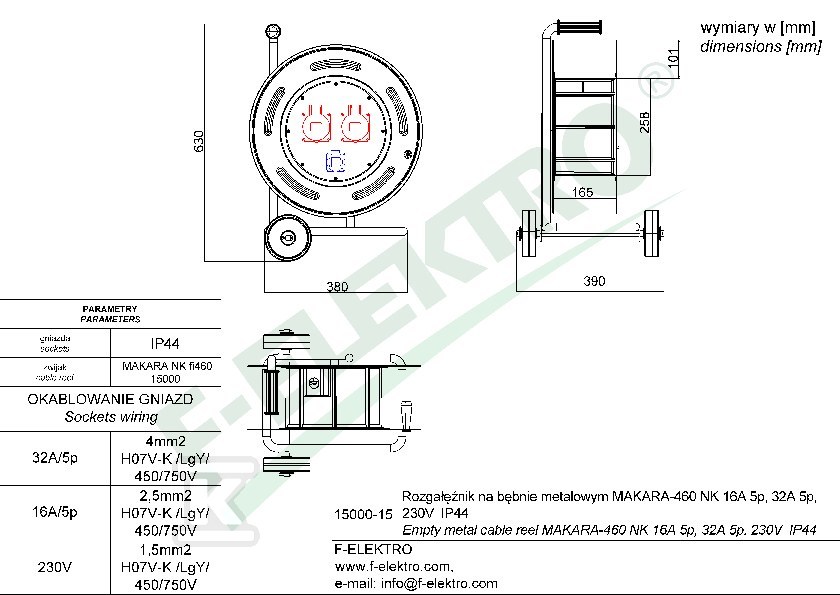 Rozgałęźnik bębnowy, MAKARA-460 NK - 15000-10